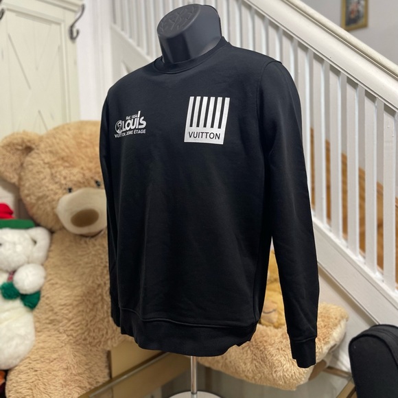 Like New Men’s Small Louis Vuitton Multi-logo Monogram Flower Sweatshirt Black - Picture 2 of 10